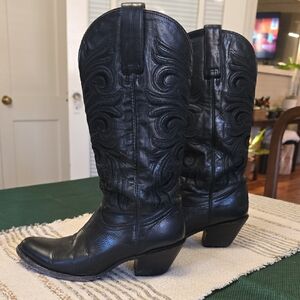 Lucchese Laurelie Black Heeled Western Boots